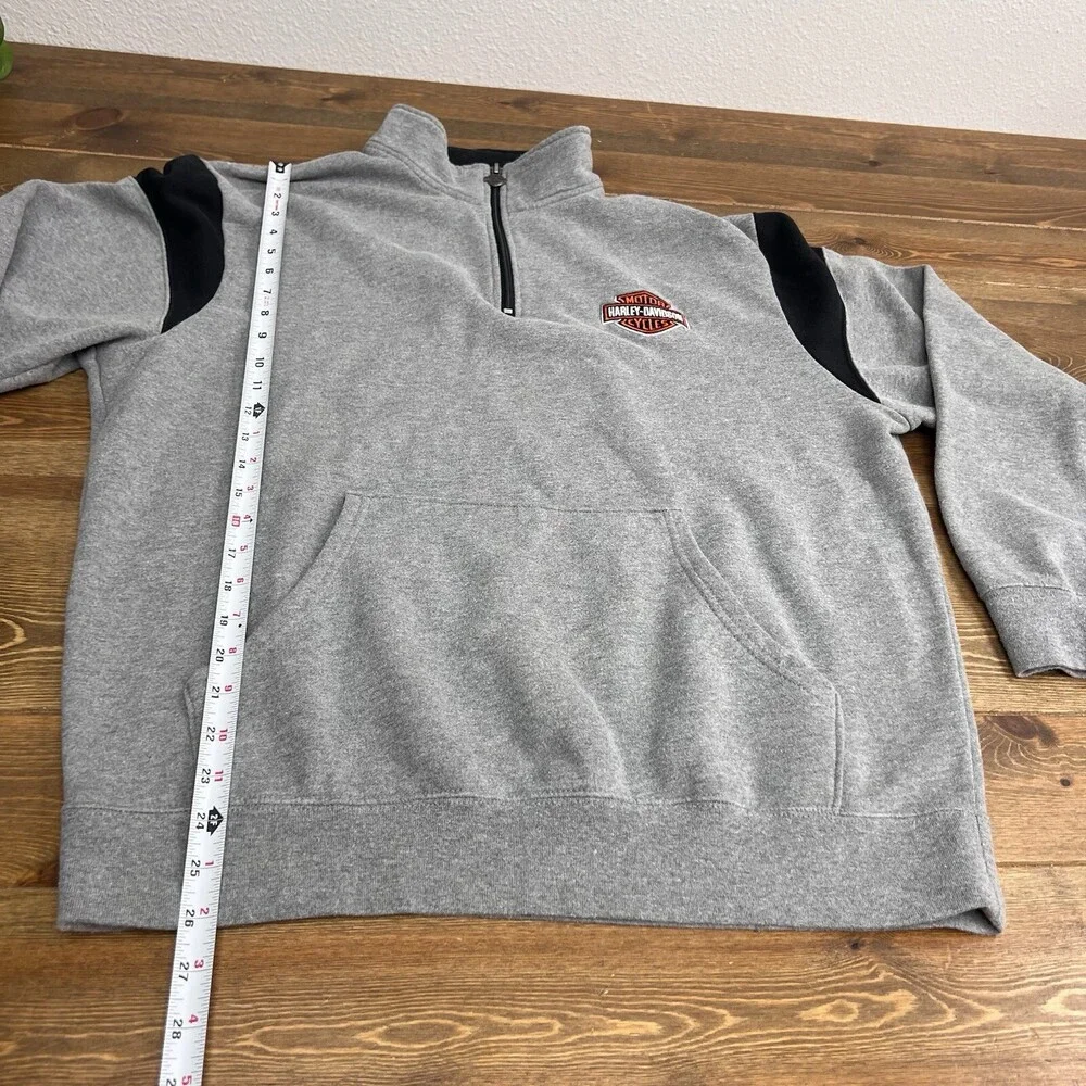 Harley Davidson Baldwin Park Calif Women's‎ Quarter-Zip Gray Large Sweatshirt - Picture 4 of 6